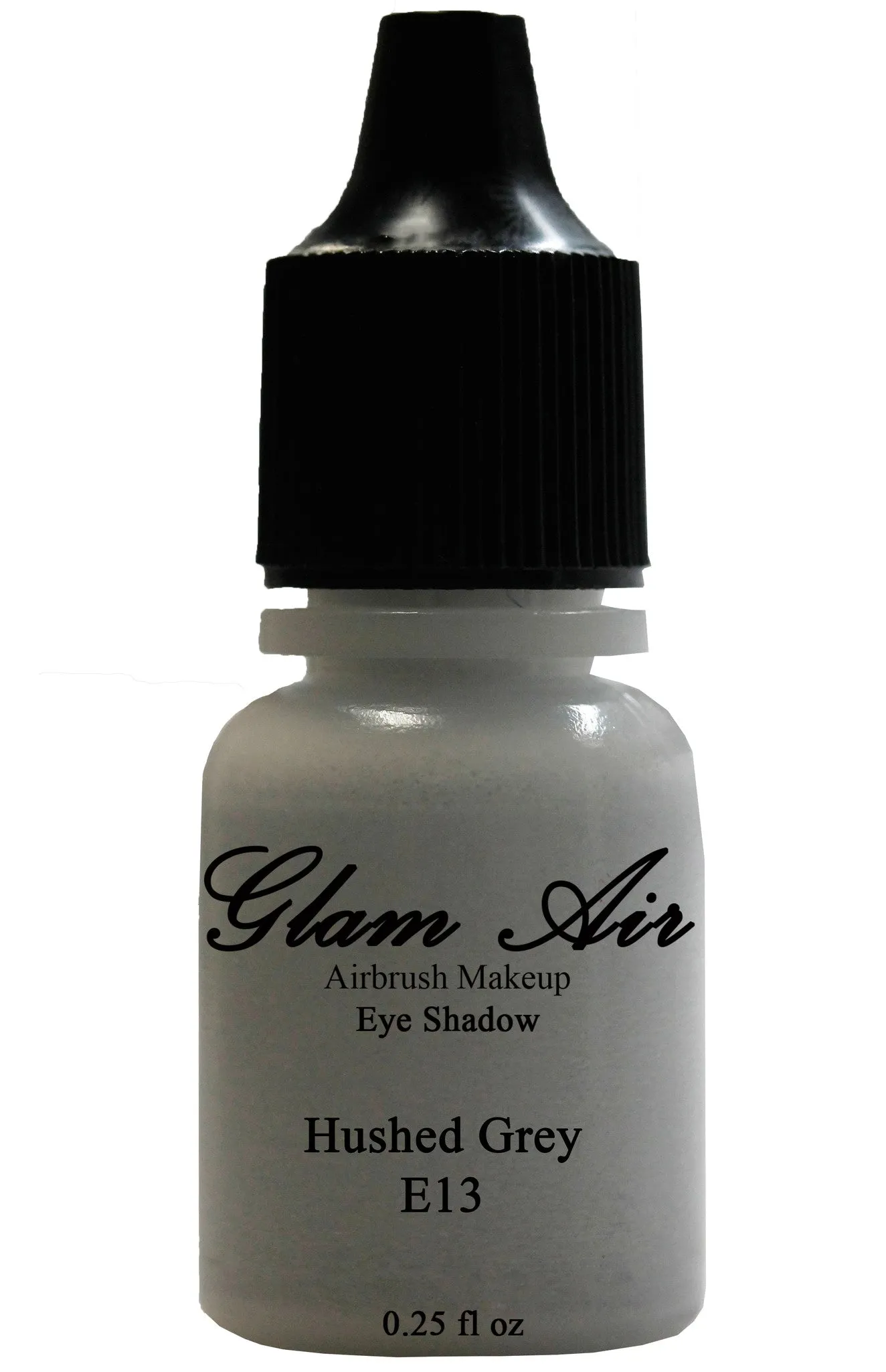Glam Air Airbrush Set of Two (2) s-E2 Shimmering Black Smoke & E13Hushed Grey Water-based 0.25 Fl. Oz. Bottles of Eyeshadow shimmering black smoke/hushed grey