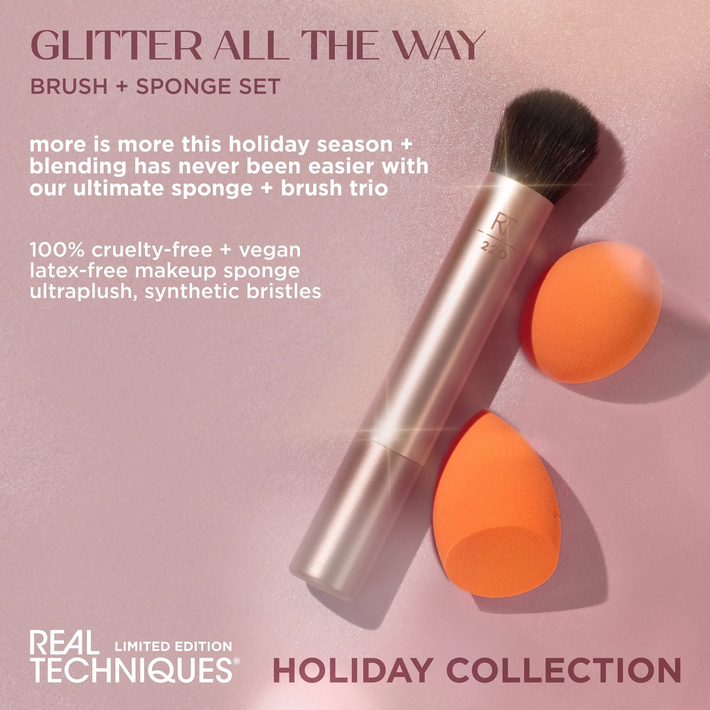 Glitter All The Way Brush   Sponge Set