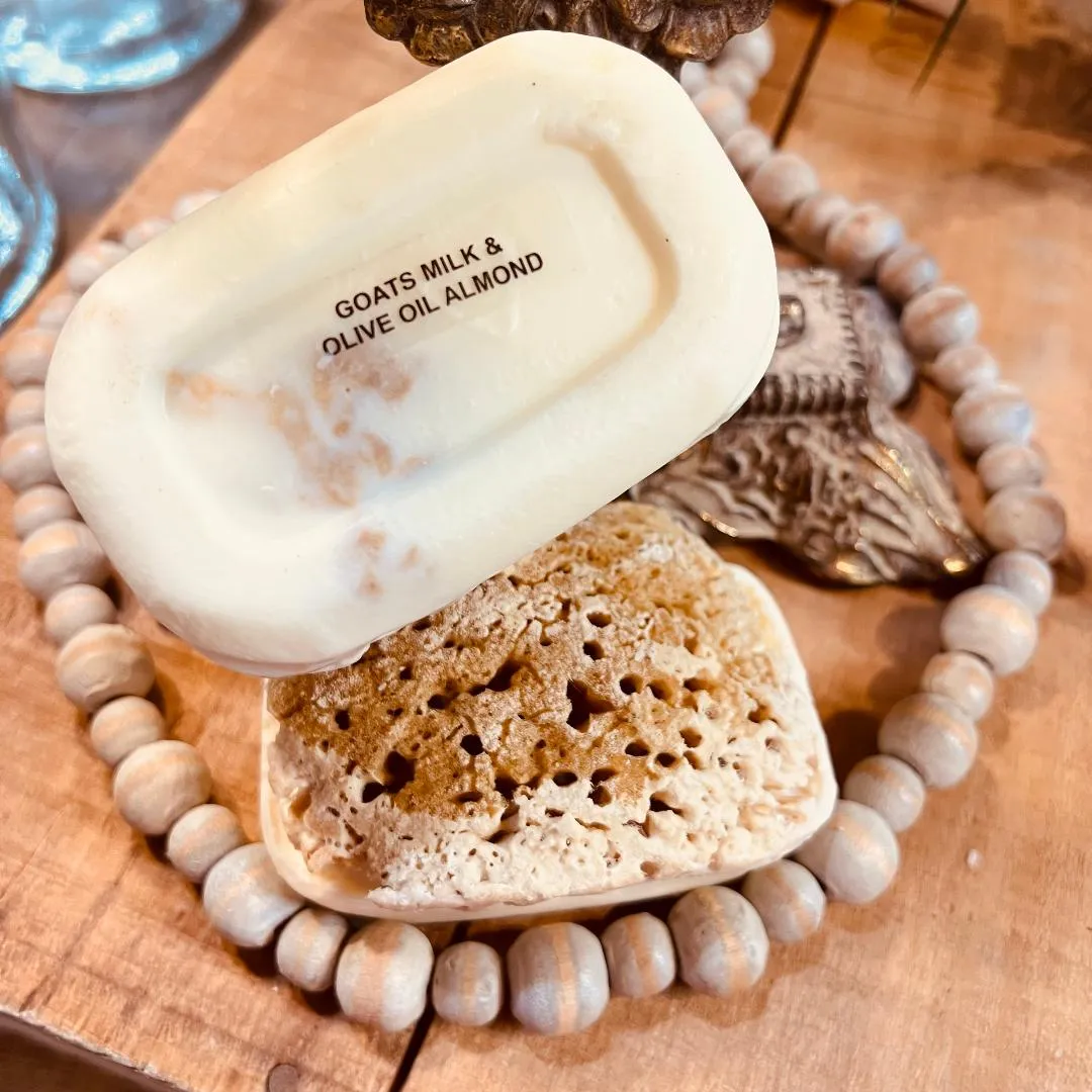 Goat's Milk & Olive Oil Almond Soap w/Sea Sponge