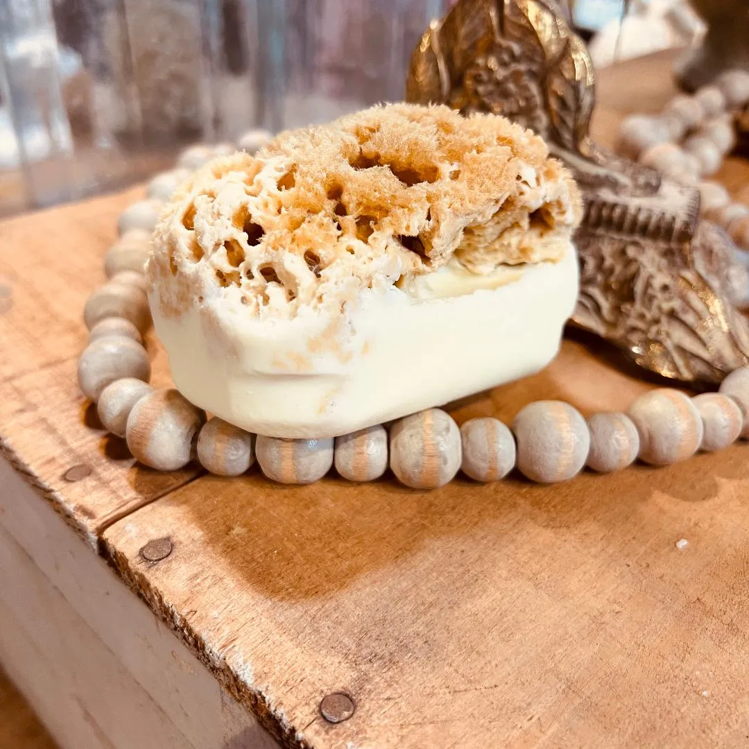 Goat's Milk & Olive Oil Almond Soap w/Sea Sponge