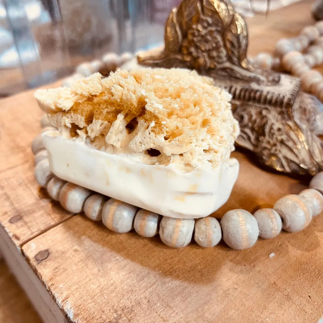 Goat's Milk & Olive Oil French Vanilla Soap w/Sea Sponge