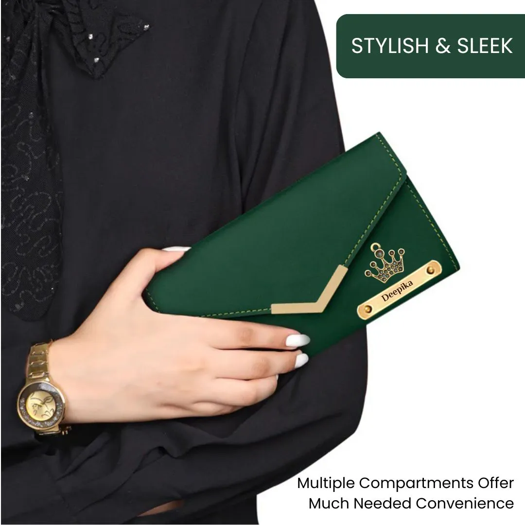 Green 2-in-1 Travel Organizer and Wallet for Ladies - Personalized Touch