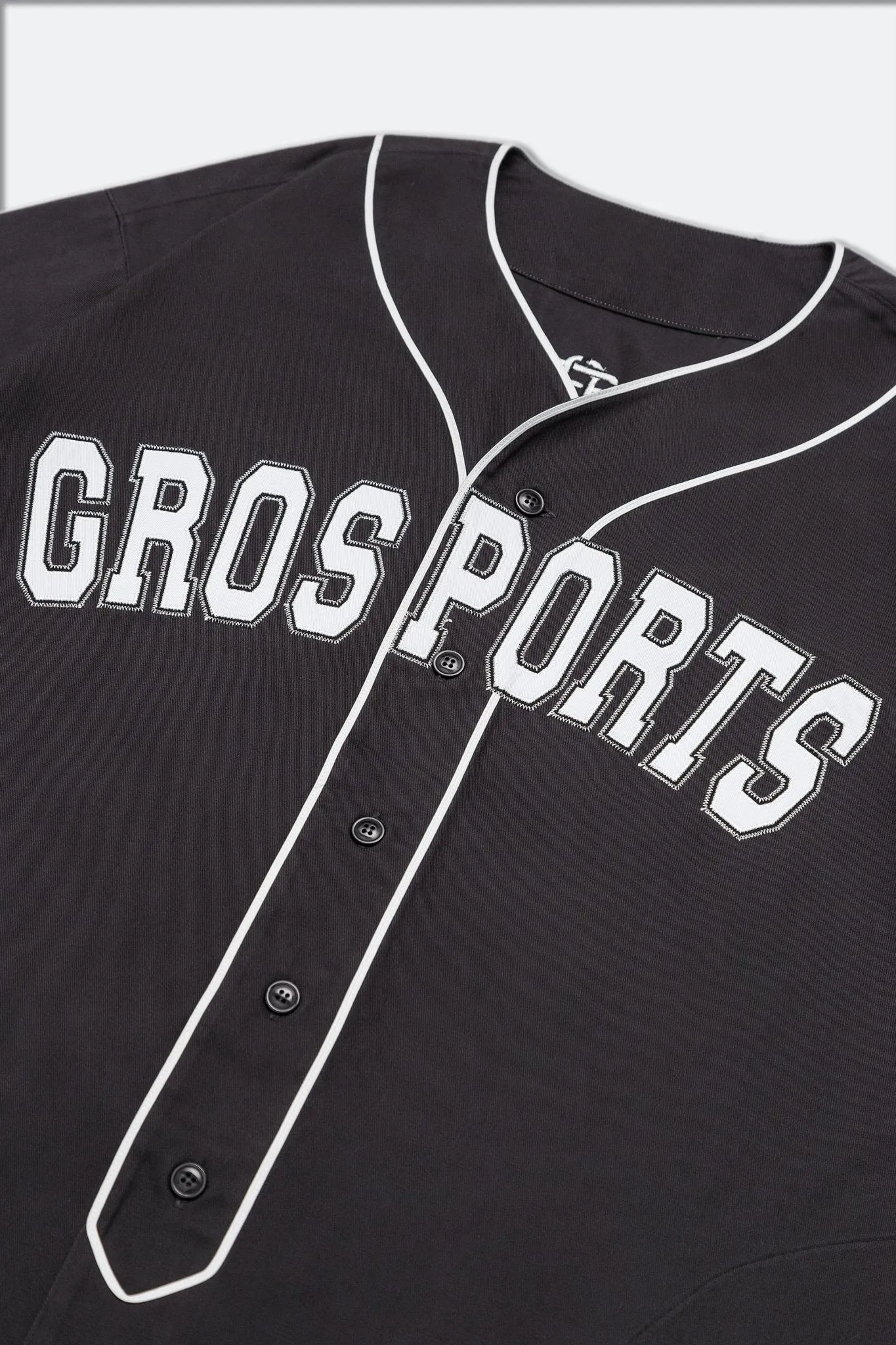 GROSPORTS BASEBALL JERSEY/ CHARCOAL