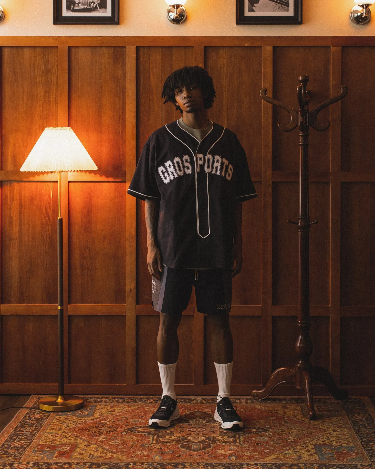 GROSPORTS BASEBALL JERSEY/ CHARCOAL