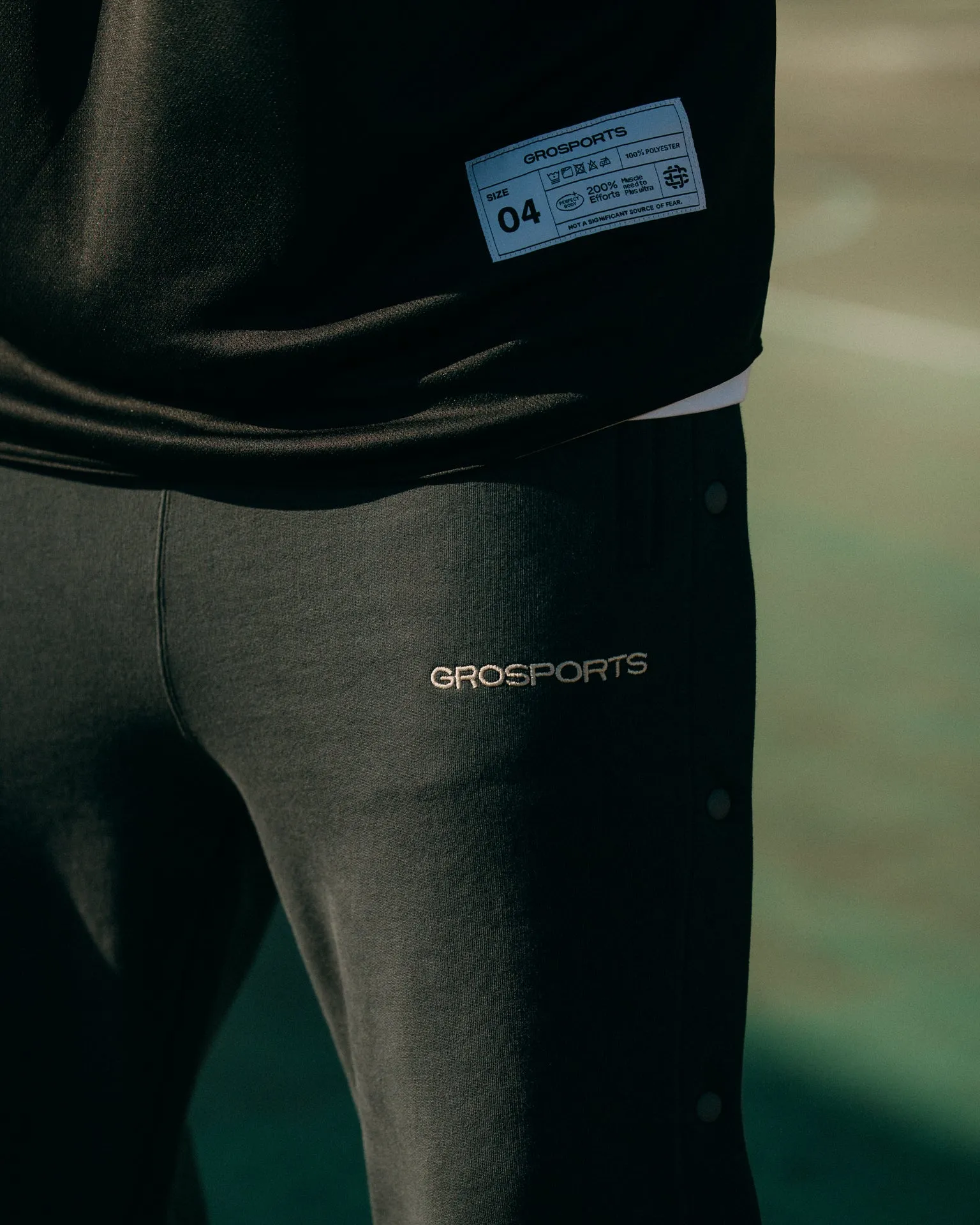 GROSPORTS BASIC TEAR AWAY SWEATPANTS/ CHARCOAL