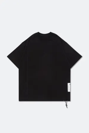 GROSPORTS SIDE ZIP POCKET COTTON SPANDEX BLEND T-SHIRT/ BLACK