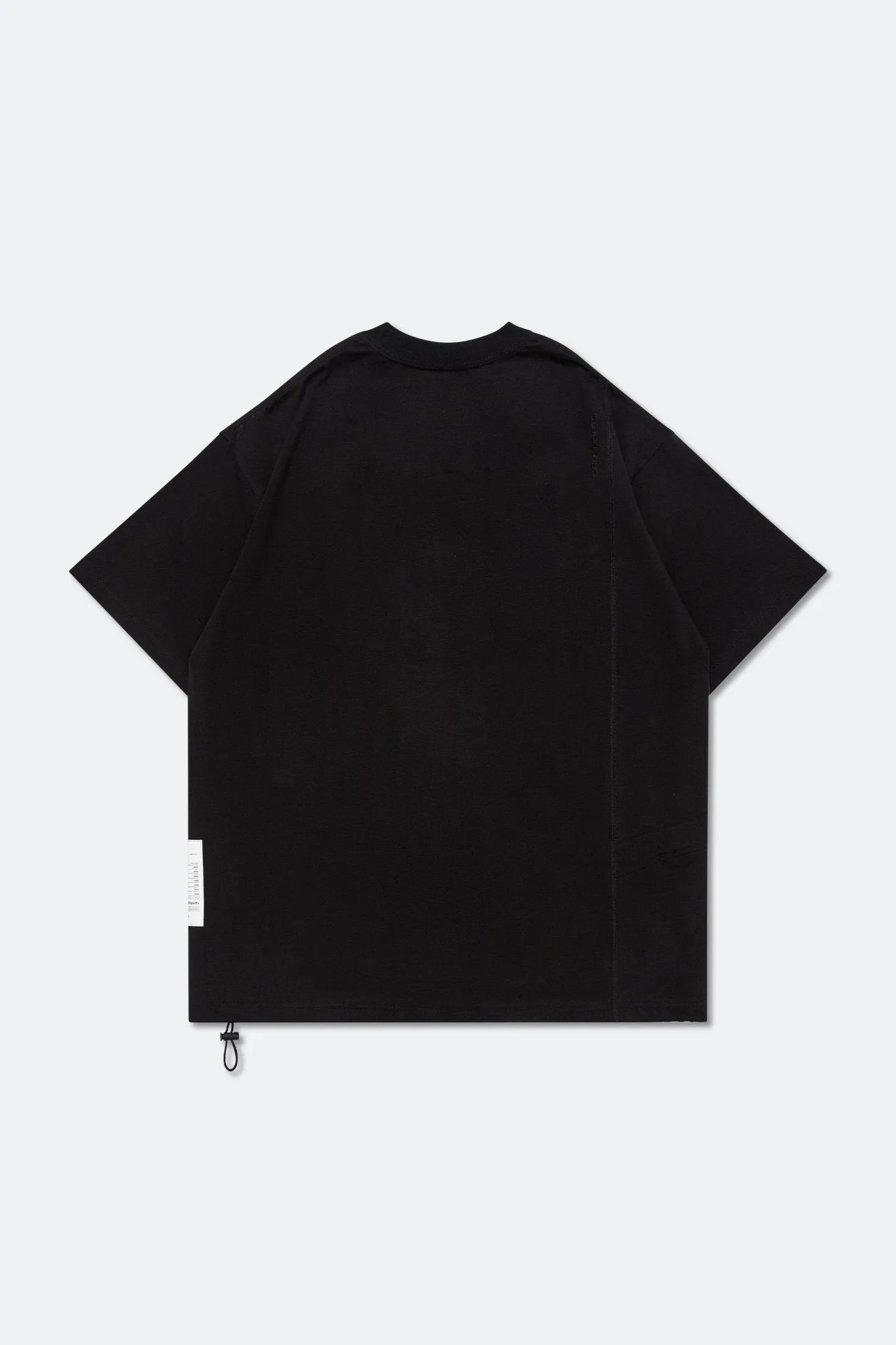 GROSPORTS SIDE ZIP POCKET COTTON SPANDEX BLEND T-SHIRT/ BLACK