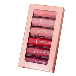 HANDAIYAN 6 Color Set Lip Stick Vegan Organic Non-Stick Cup Lasting Waterproof Velvet Matte Lipstick