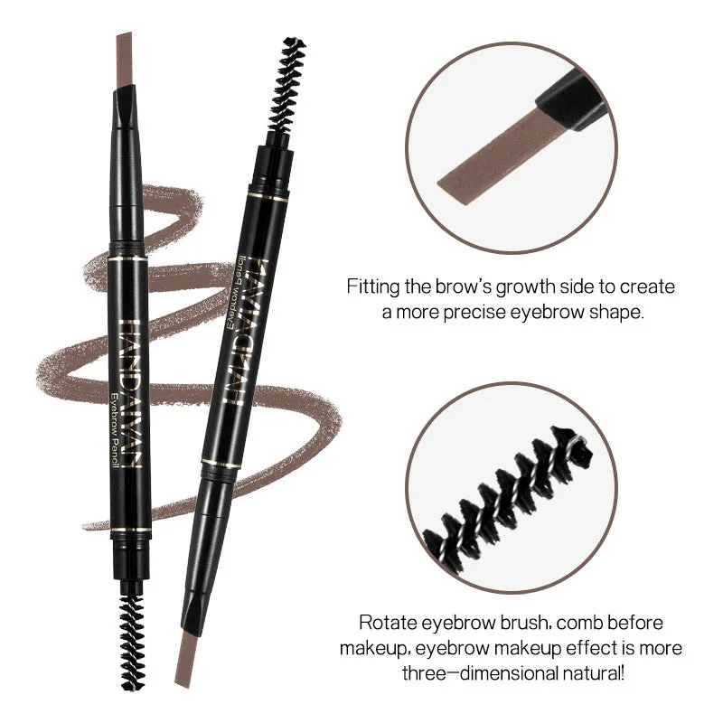 HANDAIYAN Waterproof Two-Headed Eyebrow Pencil with Brush
