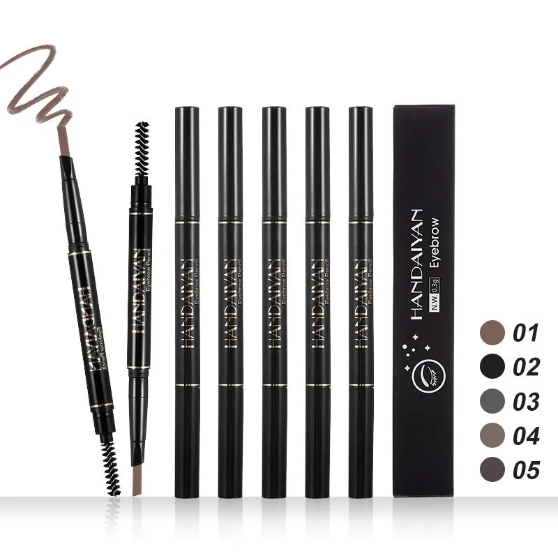 HANDAIYAN Waterproof Two-Headed Eyebrow Pencil with Brush