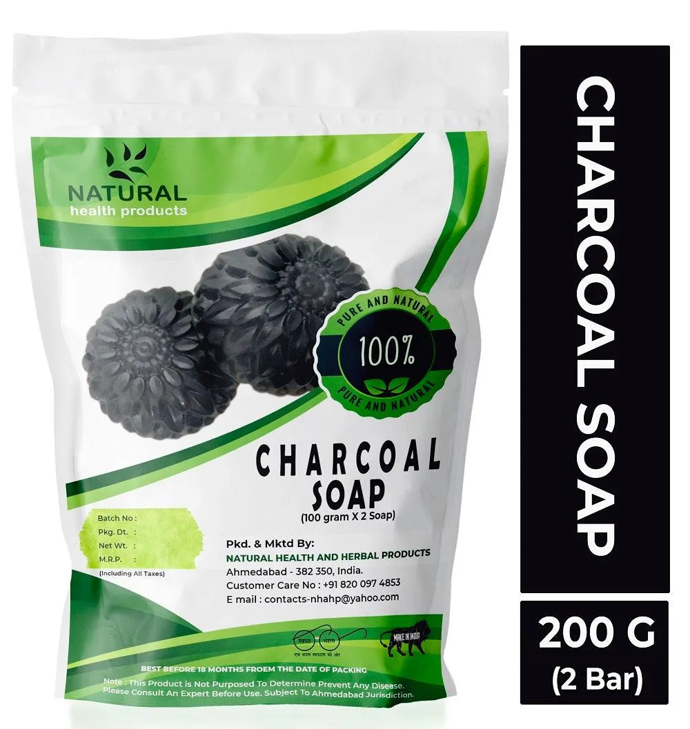 Handmade Activated Charcoal Deo Bath Soap  for Oil-free Skin Body Wash and Anti-pollution Effect For all Types of Skin – Men & Women, 100g (Pack of 2) |