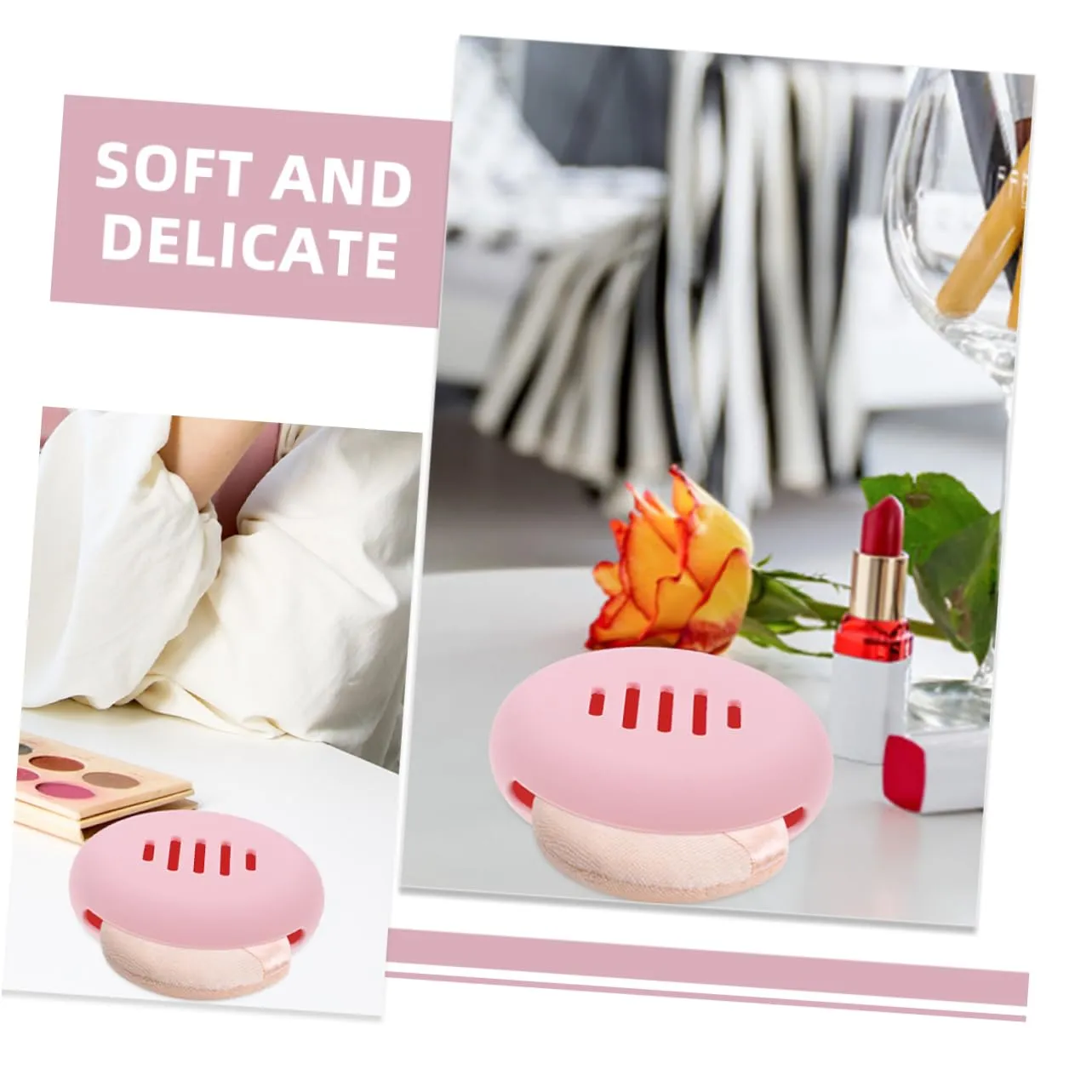 Hemoton Makeup Travel Containers Transparent Silicone Beauty Sponge Storage Case Holder for Pressed Powder Puff