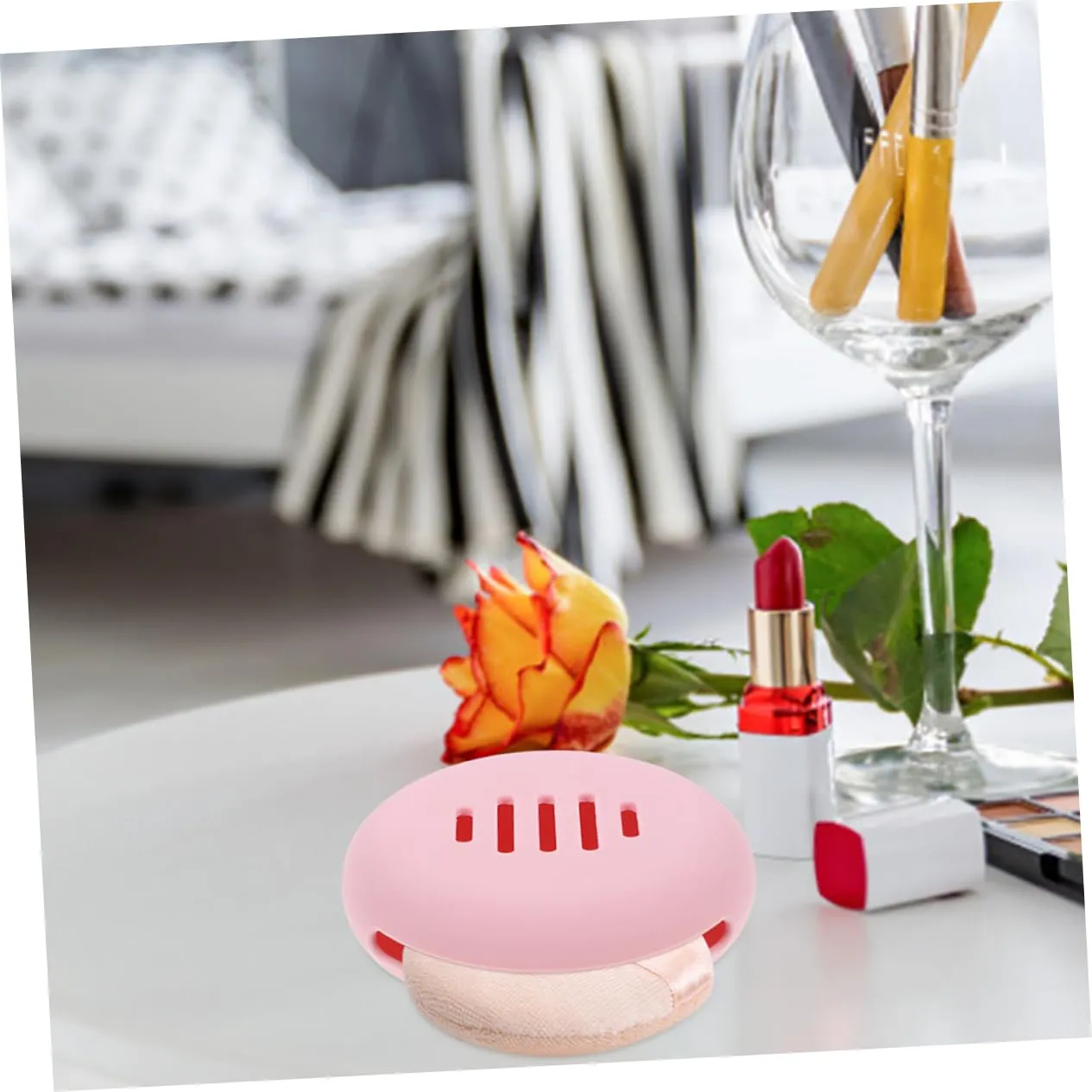 Hemoton Makeup Travel Containers Transparent Silicone Beauty Sponge Storage Case Holder for Pressed Powder Puff
