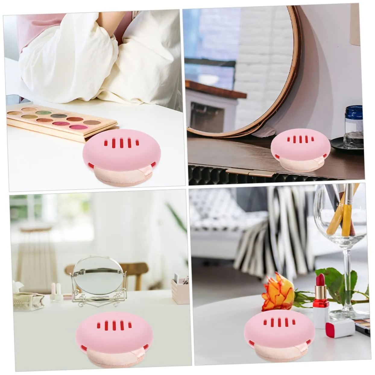 Hemoton Makeup Travel Containers Transparent Silicone Beauty Sponge Storage Case Holder for Pressed Powder Puff