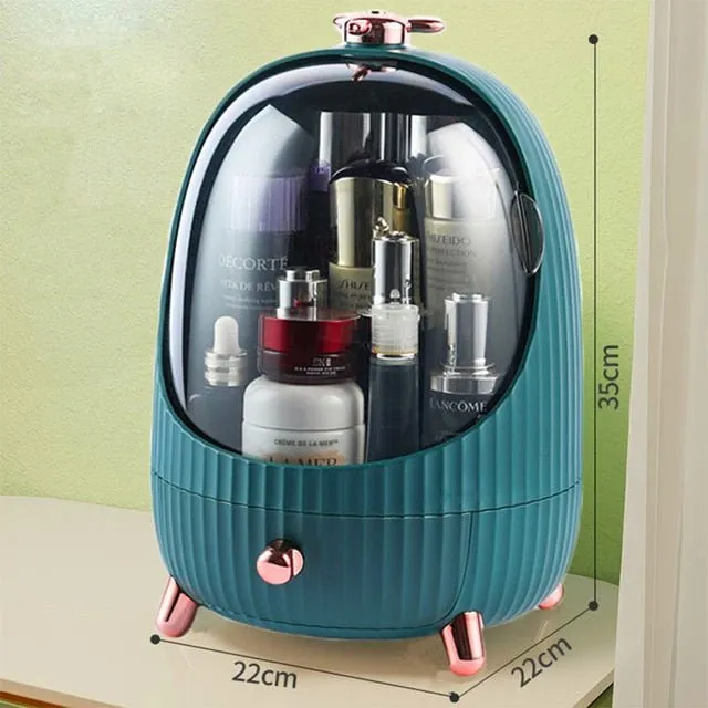 High Quality Makeup Storage Case LED Light With Fan Make Up Organizer Drawer Desktop Skincare Lipstick Cosmetic Beauty Box