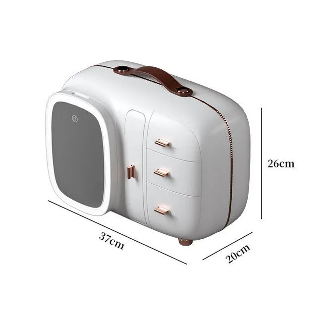 High Quality Makeup Storage Case LED Light With Fan Make Up Organizer Drawer Desktop Skincare Lipstick Cosmetic Beauty Box