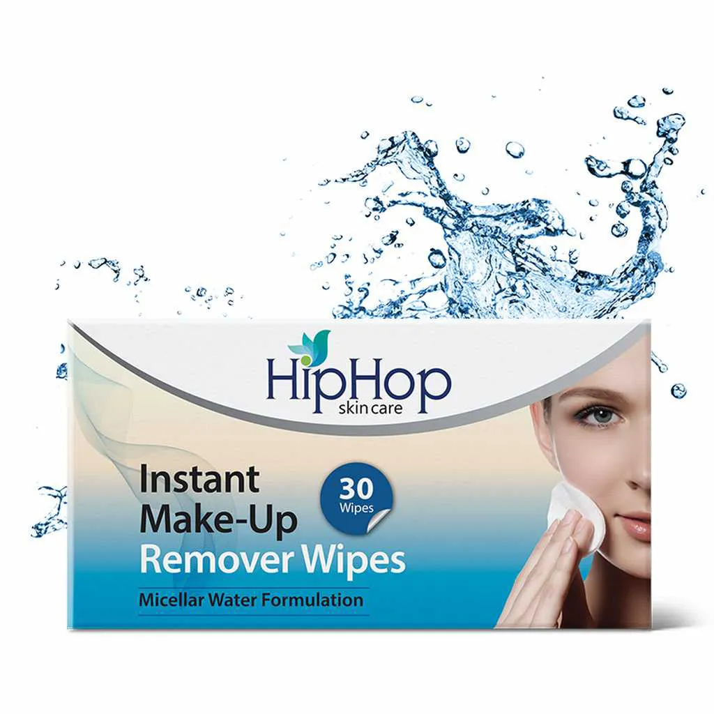 HipHop Blackhead Remover Nose Strips for Women (Activated Charcoal, 10 Strips)   Instant Makeup Remover Wipes (Micellar water, 30 Wipes)