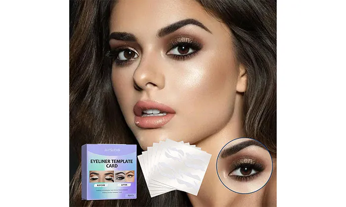 JAYSUING 6 Piece x 4 Pairs Eyeliner Template Cards