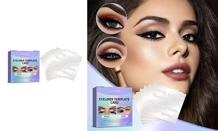 JAYSUING 6 Piece x 4 Pairs Eyeliner Template Cards