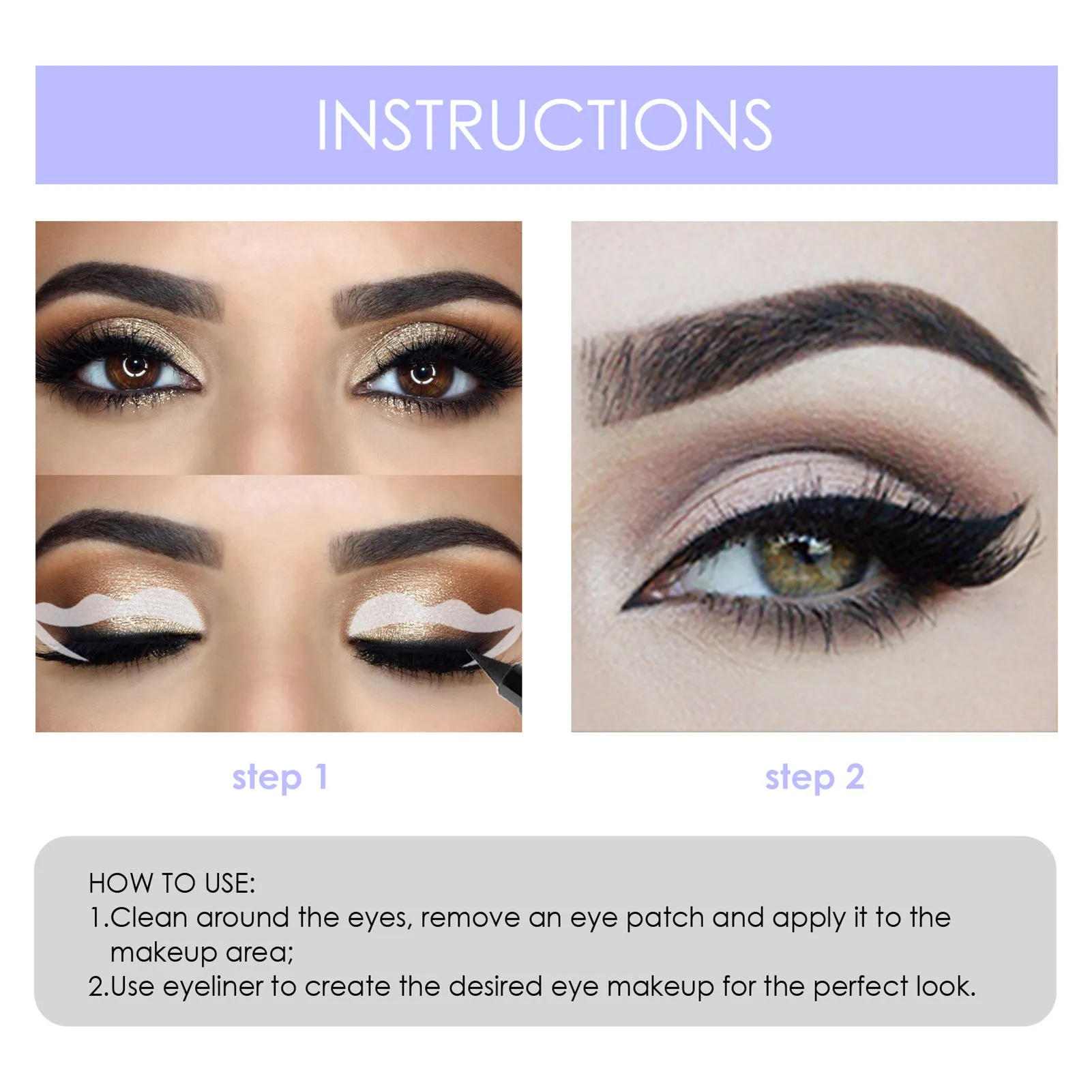 JAYSUING 6 Piece x 4 Pairs Eyeliner Template Cards