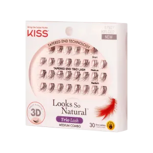 KISS looks so natural trio lash medium combo 3D رموش صناعية