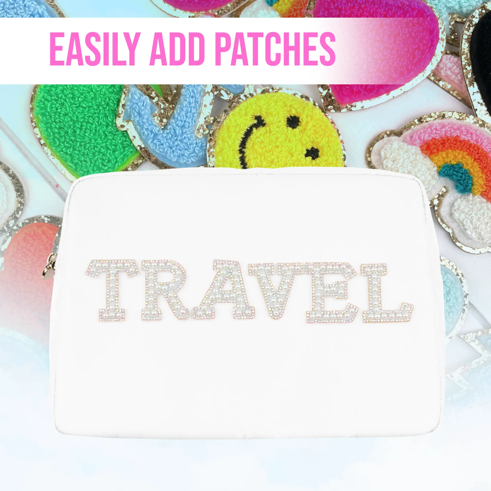 Large Makeup Bag White - Travel Toiletry Bag For Women