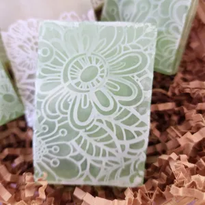 Lavender & Lace Clary Sage Aloe Soap with Goat's Milk Lace