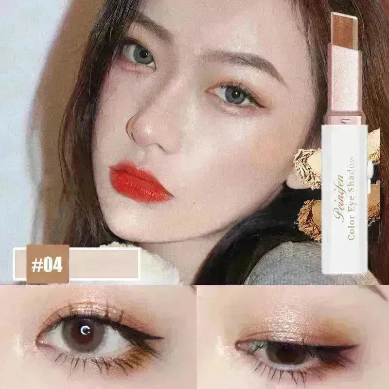 Lazy Eyeshadow Stick Stereo Gradient Shimmer Double Color Eye Shadow Pen Waterproof Easy To Wear Eyeshadow