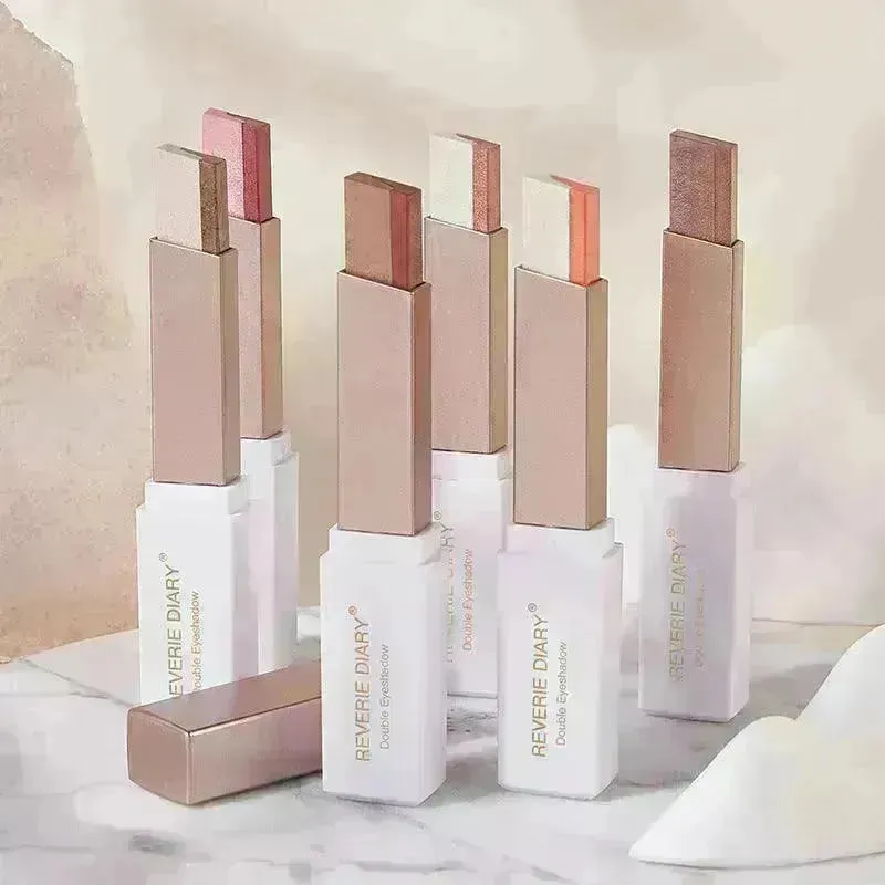 Lazy Eyeshadow Stick Stereo Gradient Shimmer Double Color Eye Shadow Pen Waterproof Easy To Wear Eyeshadow