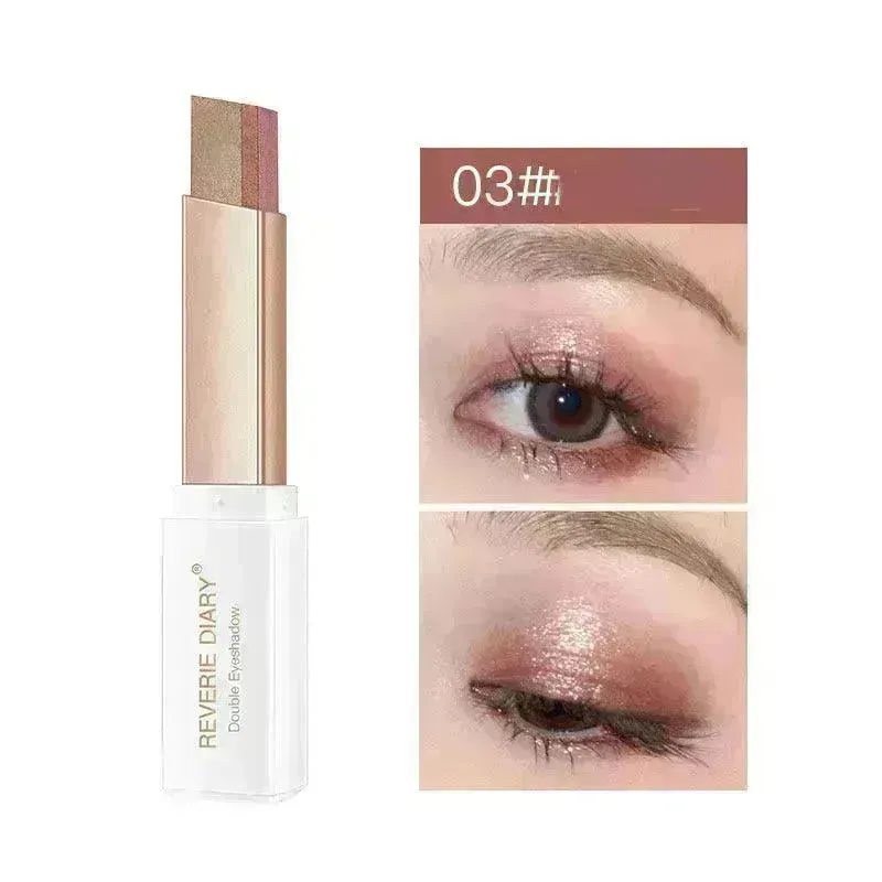 Lazy Eyeshadow Stick Stereo Gradient Shimmer Double Color Eye Shadow Pen Waterproof Easy To Wear Eyeshadow