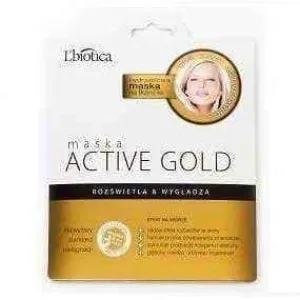 L'Biotica Active Gold Mask on fabric 25g, GOLD FACE MASK
