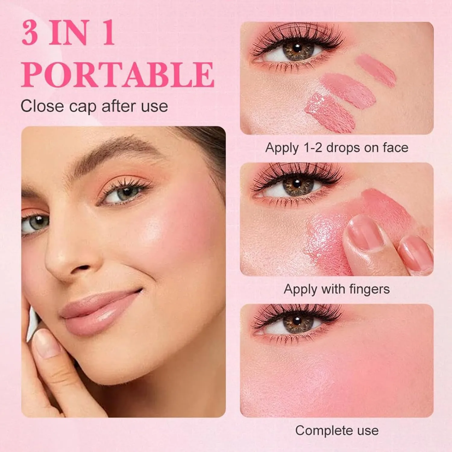 Liquid Blush, New Liquid Blush Makeup for Cheeks Matte Finish, Lightweight Liquids Blushs for Cheeks, Lips and Eye Shadow, Sponge Head Cream with Professional Makeup, Easy-to-apply (G, One Size)
