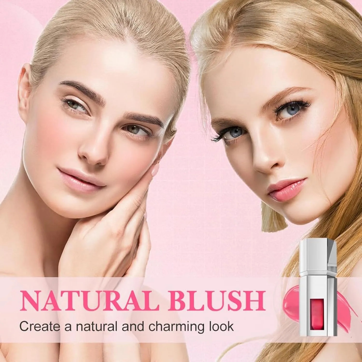 Liquid Blush, New Liquid Blush Makeup for Cheeks Matte Finish, Lightweight Liquids Blushs for Cheeks, Lips and Eye Shadow, Sponge Head Cream with Professional Makeup, Easy-to-apply (G, One Size)