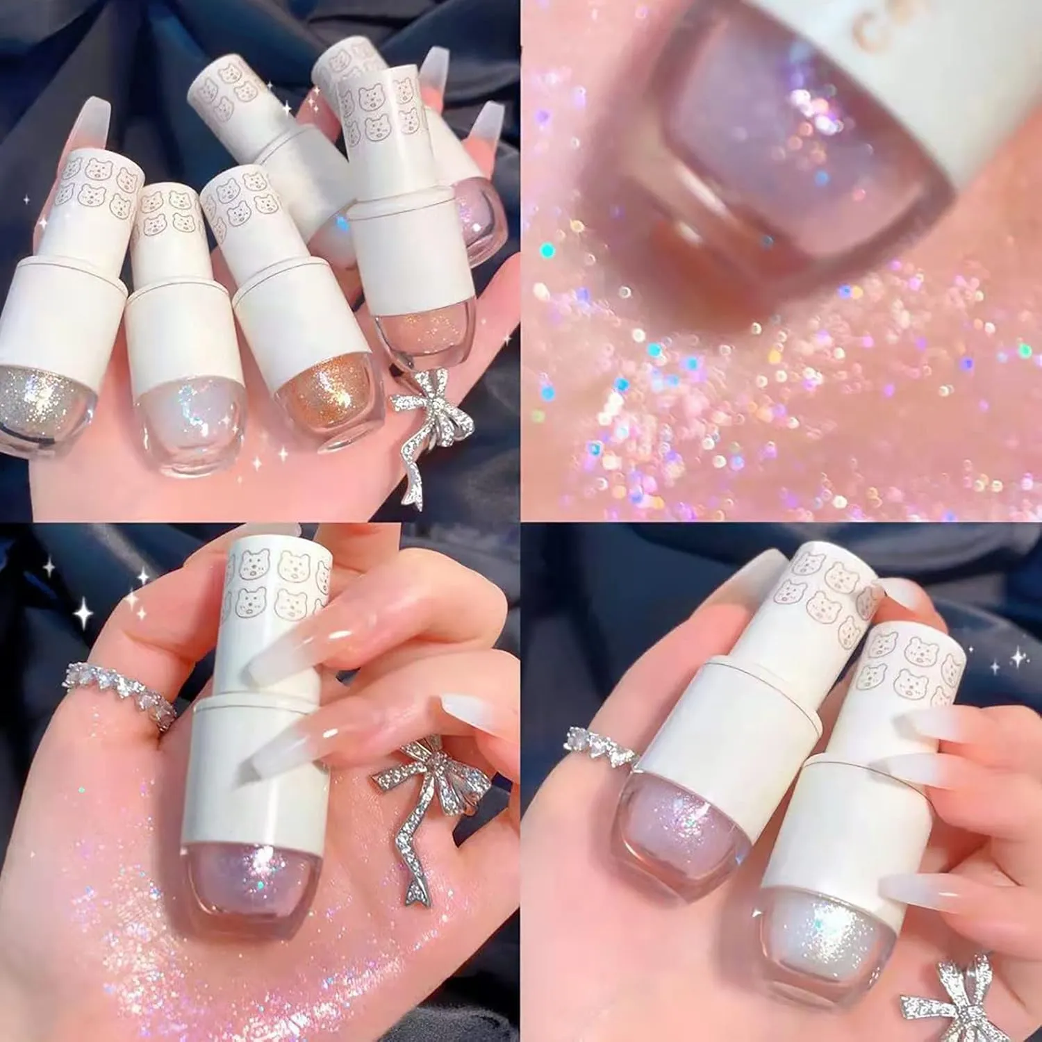 Love for Makeup Erinde Liquid Glitter Eyeshadow Eyeliner Korean Makeup Tear Drop Metallic Lightweight Water Texture Long Wearing Loose Glitter Glue For Crystals Eye Glitter Christ 10ml Bling Brush
