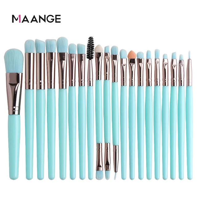 MAANGE 6/15/18/20Pcs Makeup Brushes Tool Set Cosmetic Powder Eye Shadow Foundation Blush Blending Beauty Make Up Brush Maquiagem