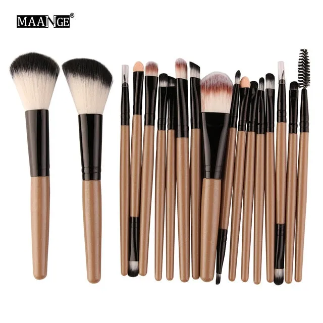 MAANGE 6/15/18/20Pcs Makeup Brushes Tool Set Cosmetic Powder Eye Shadow Foundation Blush Blending Beauty Make Up Brush Maquiagem