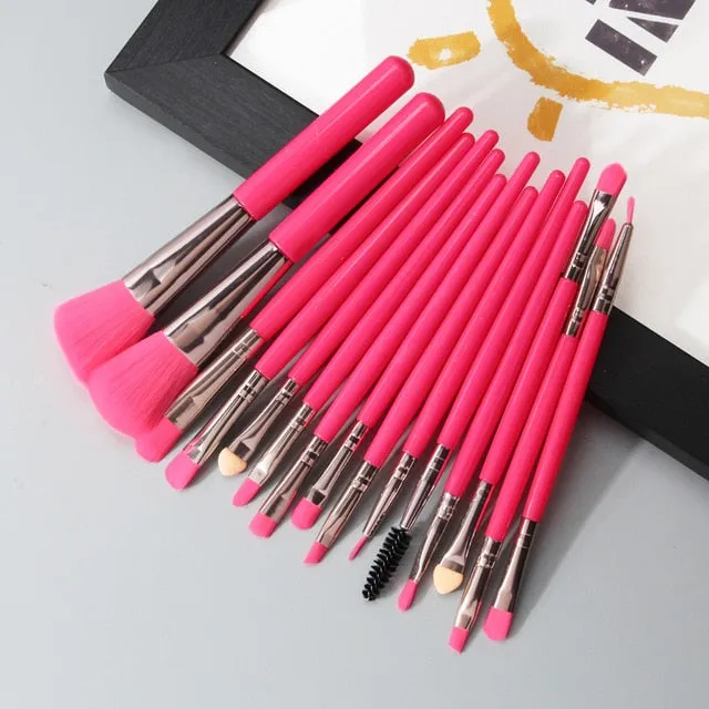 MAANGE 6/15/18/20Pcs Makeup Brushes Tool Set Cosmetic Powder Eye Shadow Foundation Blush Blending Beauty Make Up Brush Maquiagem