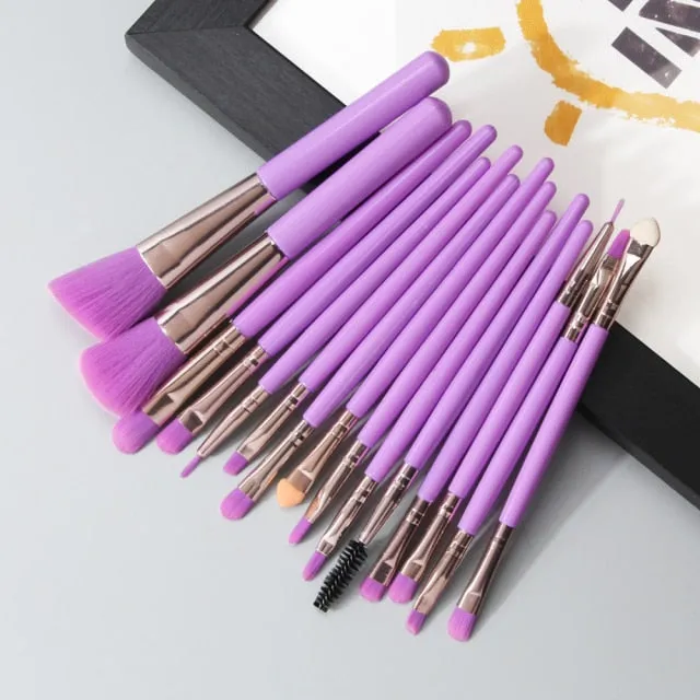 MAANGE 6/15/18/20Pcs Makeup Brushes Tool Set Cosmetic Powder Eye Shadow Foundation Blush Blending Beauty Make Up Brush Maquiagem