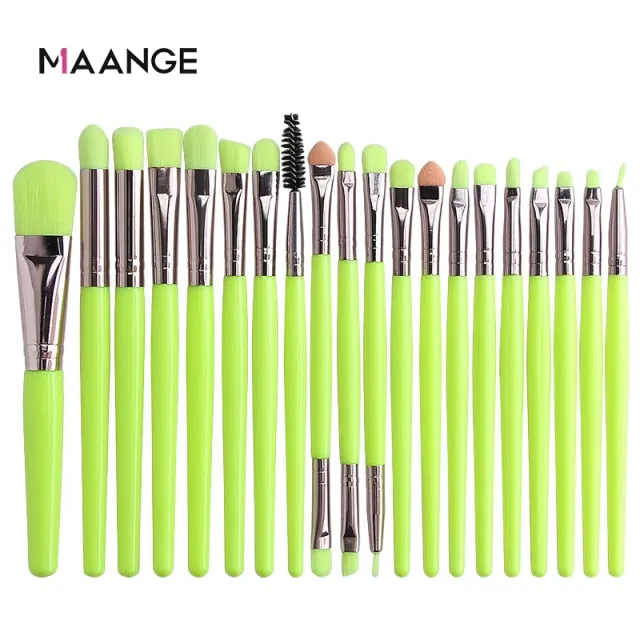 MAANGE 6/15/18/20Pcs Makeup Brushes Tool Set Cosmetic Powder Eye Shadow Foundation Blush Blending Beauty Make Up Brush Maquiagem