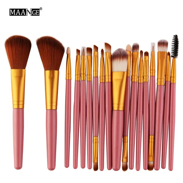 MAANGE 6/15/18/20Pcs Makeup Brushes Tool Set Cosmetic Powder Eye Shadow Foundation Blush Blending Beauty Make Up Brush Maquiagem
