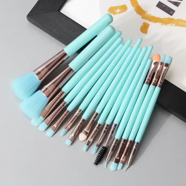 MAANGE 6/15/18/20Pcs Makeup Brushes Tool Set Cosmetic Powder Eye Shadow Foundation Blush Blending Beauty Make Up Brush Maquiagem