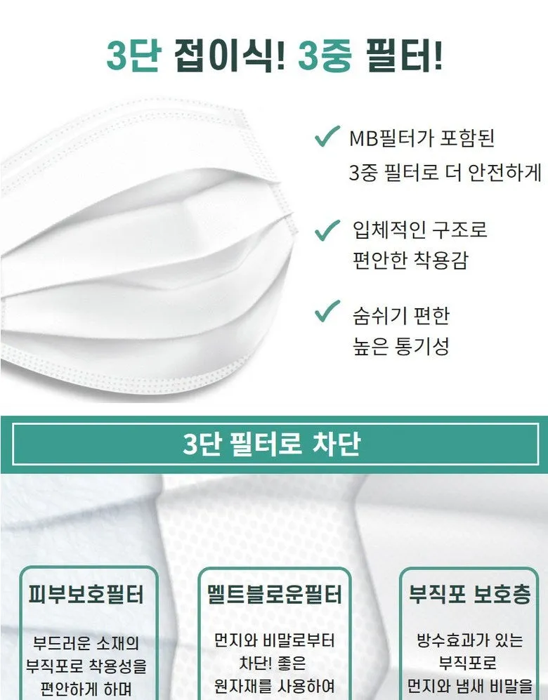 Made in Korea UNI M KF-AD mask (100pieces)