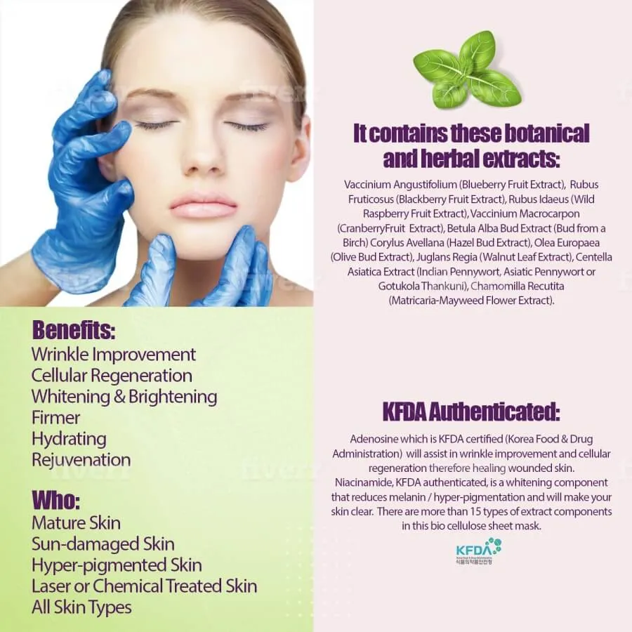 Madnice Exoderm Bio Cellulose Face Mask -20 Sheets