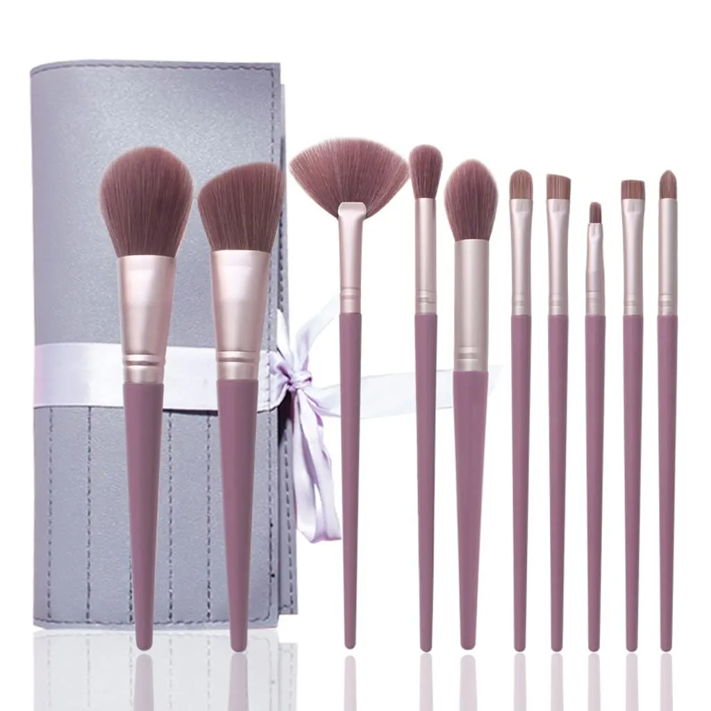 Makeup Brush 10 Sets Soft Hair Long Pole Universal Blush Brush Loose Powder Brush Foundation