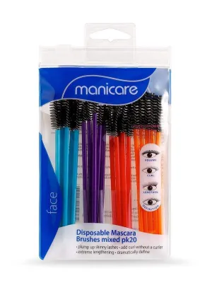 Manicare Disposable Mascara Makeup Brushes Mixed  (20 Pack)