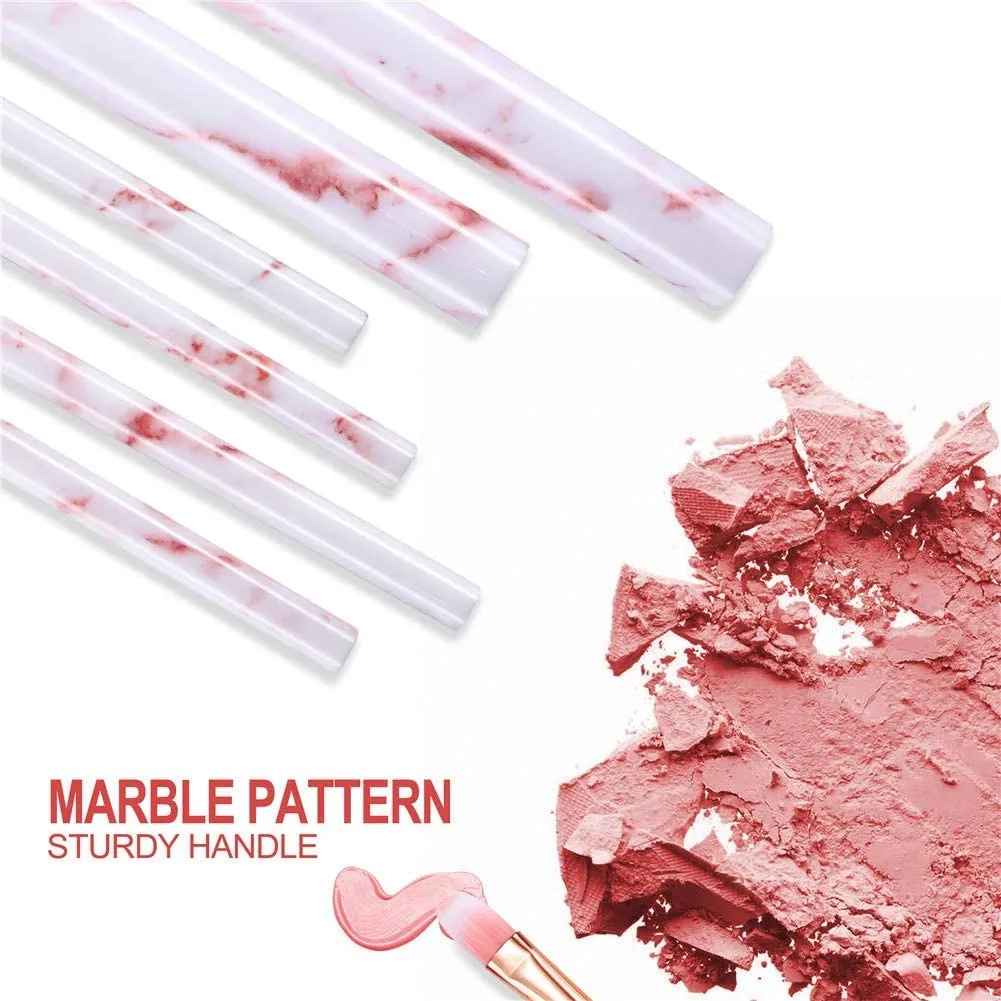 Marble-16pcs Pink Makeup Brush Sets with Bucket Box