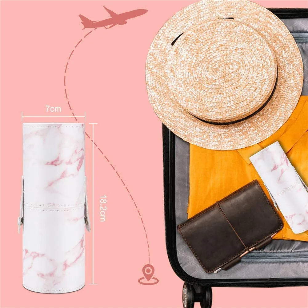 Marble-16pcs Pink Makeup Brush Sets with Bucket Box