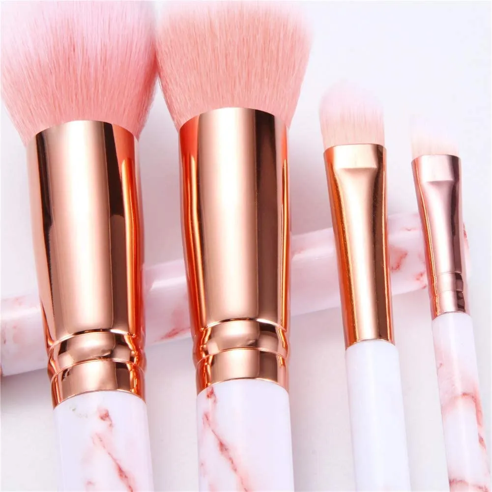 Marble-16pcs Pink Makeup Brush Sets with Bucket Box
