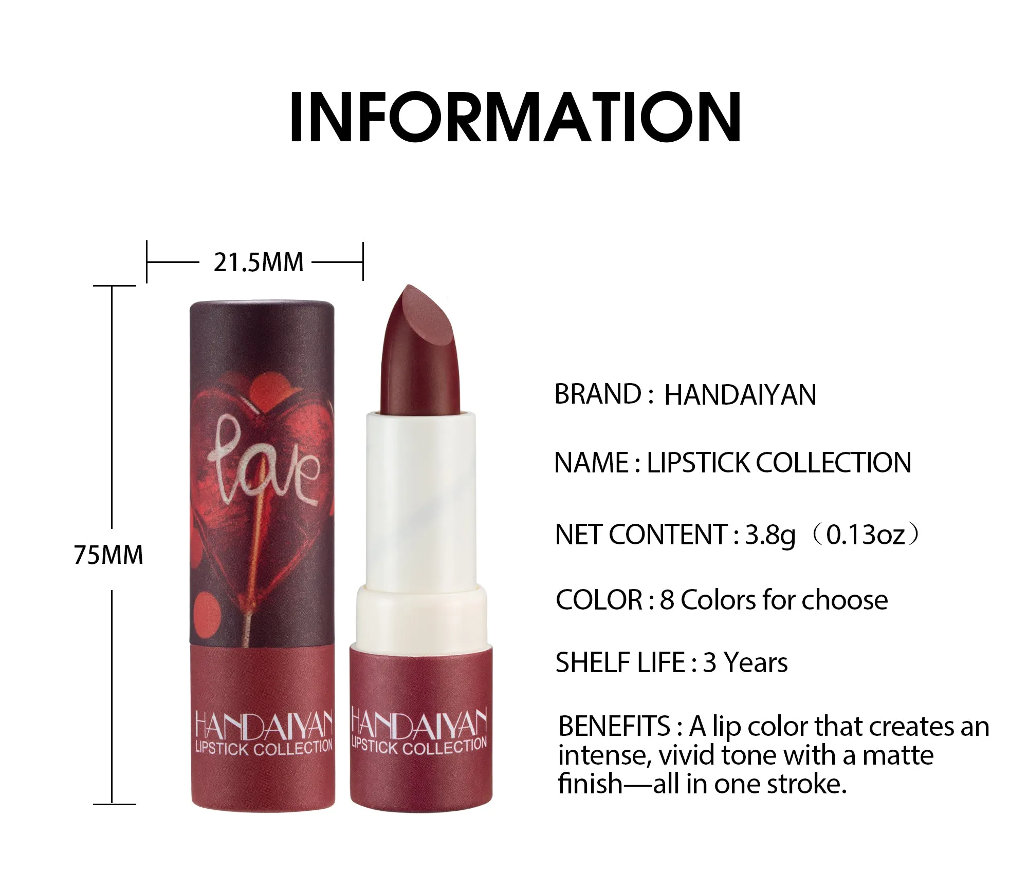 Matte Long Lasting Waterproof Lipstick