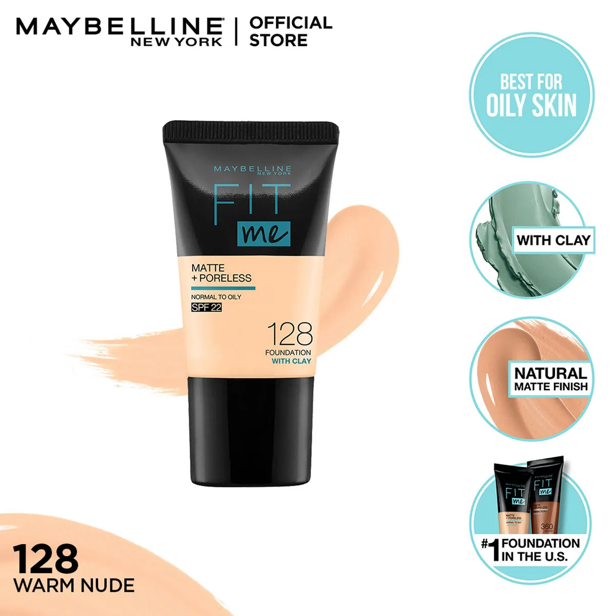 MAYBELLINE FIT ME FOUNDATION TUBE MATTE   PORELESS NORMAL TO OILY